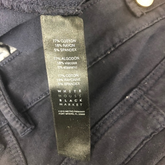 WHBM Crop Straight Blue Flap Pockets Gold Buttons Size 4S - Picture 8 of 8